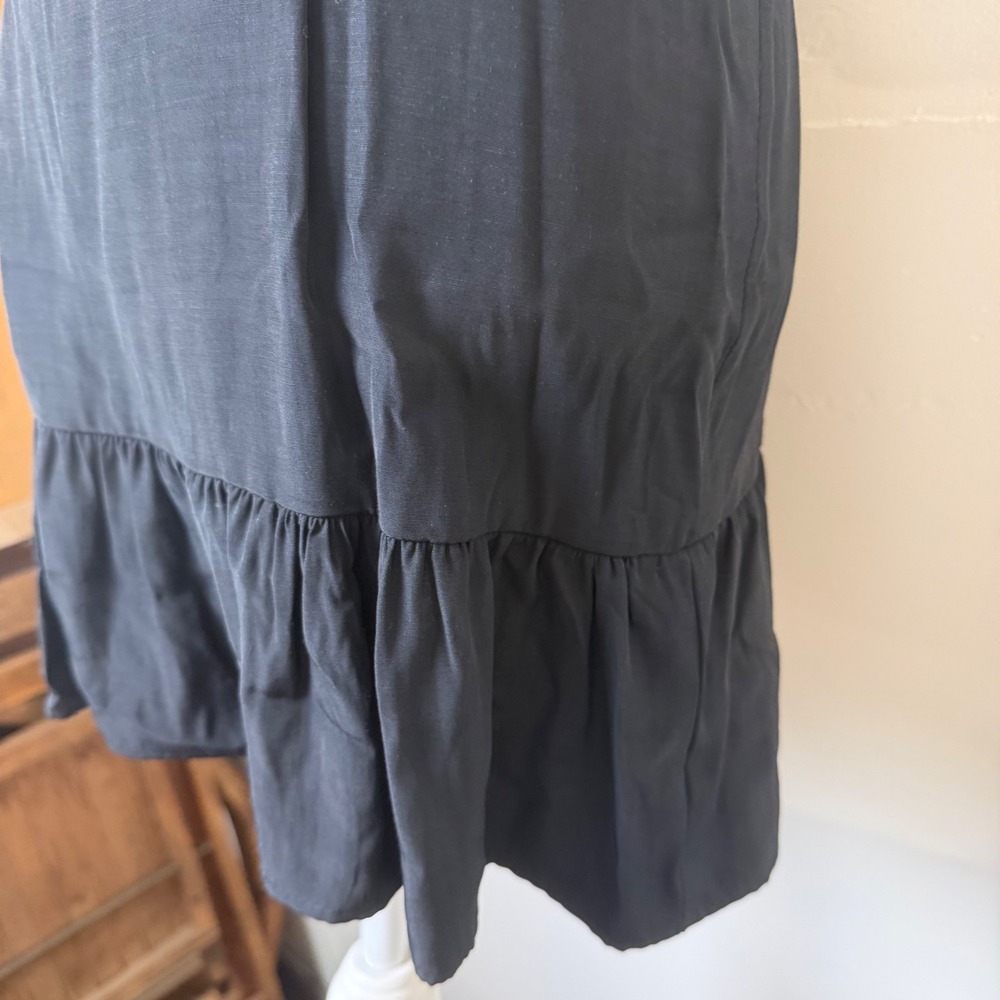 Brooks Atelier New York Y2K Black Ruffle Hem Micro Mini Dress Sleeveless Size 5 - Picture 7 of 8
